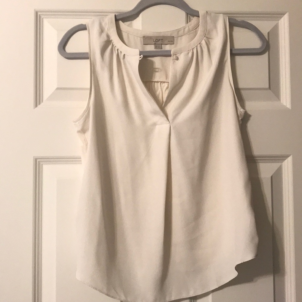 Loft ivory sleeveless women’s top, XSP - Picture 1 of 6
